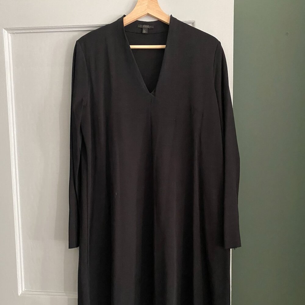 Drapey V Neck Little Black Dress
